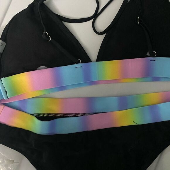 NEW Black and Rainbow Women's Bikini Set - Picture 4 of 4